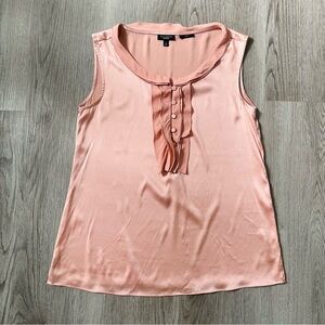 Talbots Sleek Silk Ruffle Sleeveless Shirt